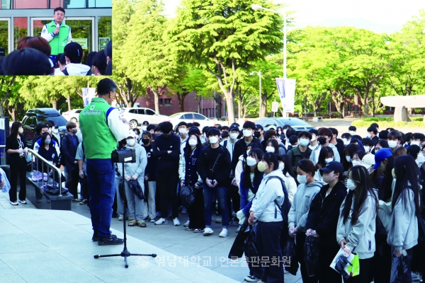 President Choi Oe-chool encourages students (Photo by reporter Bang Jeong-won, Wee Jeong-je)